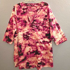 Woman Within Tie-Dyed Cotton Blend Tunic Size 2X 18/20